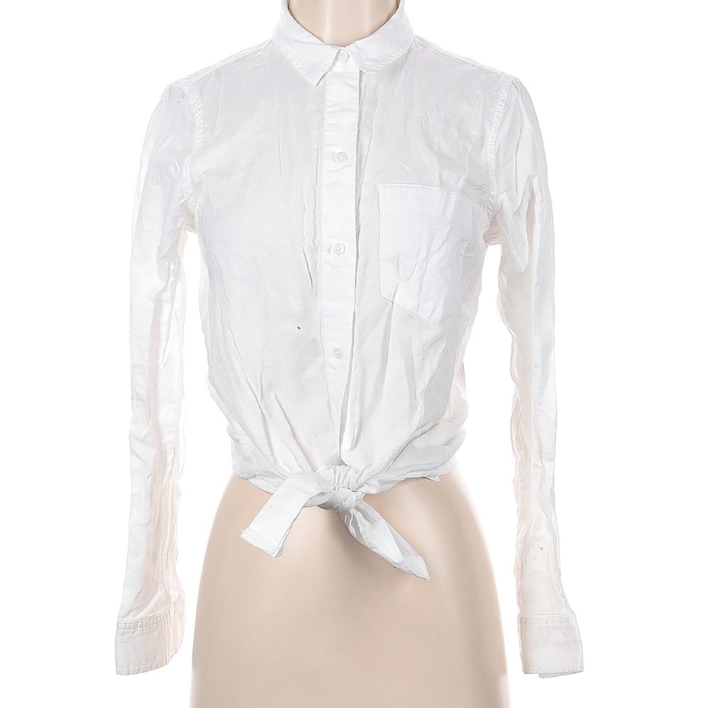 Madewell 100% cotton tie-front button down- white- SIZE SMALL